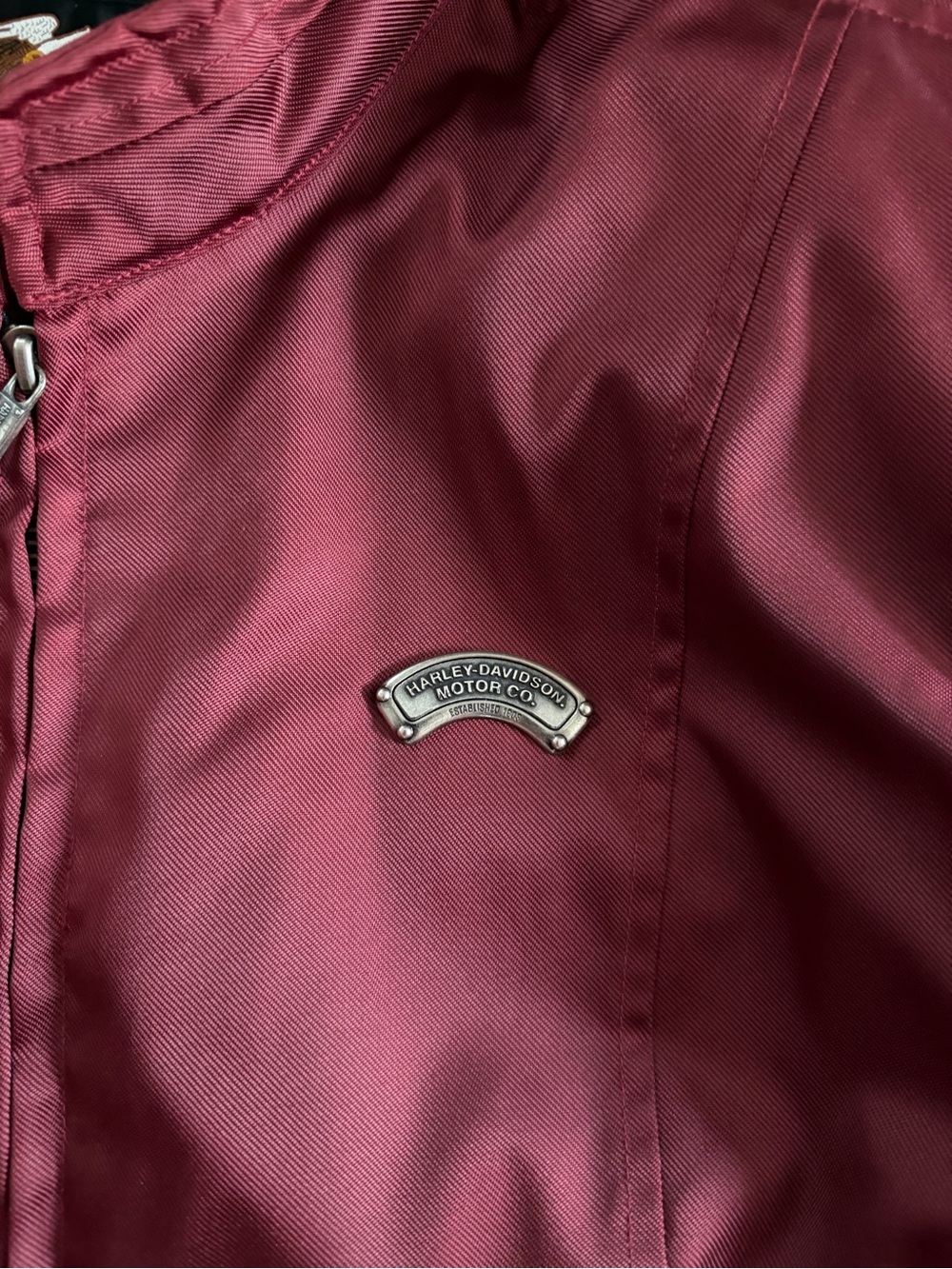 Harley-Davidson Men's Burgundy Zip-Front Casual Button Down Jacket XL - Picture 3 of 5